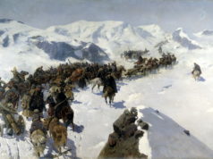 Рубо Ф.А. Переход князя Аргутинского через Кавказский хребет. 1892 г.