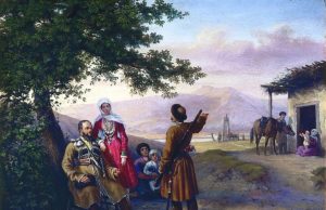 Гагарин Г. Портрет семьи станичного начальника станицы Червленной Василия Ивановича Арнаутова. 1840-е гг.